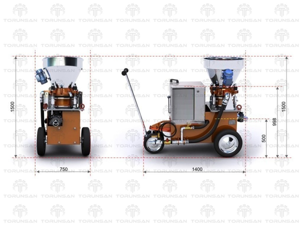 TRN-CSMA-444 Tam Otomatik Çimento Püskürtme Makinesi